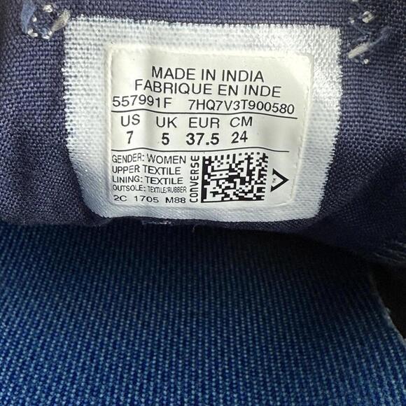 CONVERSE ALL STAR Womens Velour Blue Sneakers Low Top Shoes Size 7 Velvet Feel - Picture 8 of 8